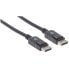 Фото #3 товара Manhattan DisplayPort 1.2 Cable - 4K@60hz - 2m - Male to Male - Equivalent to DISPL2M - With Latches - Fully Shielded - Black - Lifetime Warranty - Polybag - 2 m - DisplayPort - DisplayPort - Male - Male - 4096 x 2160 pixels