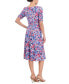 ფოტო #2 პროდუქტის Women's Ruched-Sleeve Midi Dress