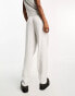 Only linen blend tailored trouser co-ord in white and black pinstripe