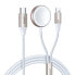 Фото #1 товара 2w1 Kabel Lightning do iPhone i ładowarka indukcyjna do Apple Watch USB-C 1.5m biały