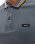 Calvin Klein stretch pique tipped polo in grey Eisengrau-Basis, 2XL - XXL - фото #2