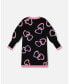 Girl Jacquard Hearts Dress Black - Child Черный, 14 - фото #2