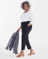 ფოტო #2 პროდუქტის Plus Size Mid-Rise Linen Blend Everyday Ankle Pants, Created for Macy's