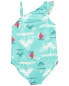 Toddler Beach Print 1-Piece Swimsuit 4T