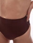 Фото #3 товара Topshop mix and match high waist bikini bottom in chocolate