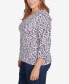 ფოტო #4 პროდუქტის Plus Size Printed Essentials 3/4 Sleeve Top