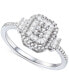 ფოტო #1 პროდუქტის Diamond Baguette & Round Cluster Ring (1/3 ct. t.w.) in Sterling Silver