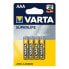 Алкалиновые батарейки VARTA Superlife AAA 4 шт. 1,5 В Многоцветные - фото #1