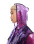 Brave Soul clear festival rain mac in purple