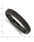 ფოტო #3 პროდუქტის Stainless Steel Black IP-plated Black Brown Leather Bracelet