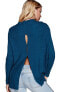 Free People Women's Love' Split Back Pullover Sweater Size XS Blue