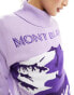 Threadbare Ski roll neck printed jumper in purple