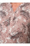 LCW Grace Kaçık Yaka Desenli Uzun Kollu Viskon Kadın Bluz