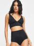 ASOS DESIGN Maya mix and match deep band side ruched crop bikini top in black