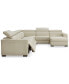 Фото #8 товара Nevio 6-pc Leather Sectional Sofa with Chaise, 3 Power Recliners and Articulating Headrests, Created for Macy's