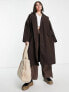 Фото #1 товара Only Curve longline coat in chocolate