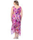 ფოტო #2 პროდუქტის Plus Size Floral Blouson High-Low Dress