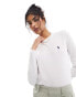 Фото #1 товара Polo Ralph Lauren long sleeve top in white