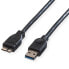 ROLINE USB 3.0 Cable - A - Micro B - M/M 0.15 m - 0.15 m - USB A - Micro-USB B - USB 3.2 Gen 1 (3.1 Gen 1) - Black