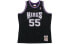 Фото #2 товара Mitchell & Ness NBA SW球迷版 国王队 威廉姆斯 55号 直筒宽松运动复古篮球背心 男女同款 黑色 / Баскетбольная жилетка Mitchell & Ness NBA SW 55 SMJYGS18206-SKIBLCK00JWI