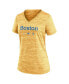 ფოტო #3 პროდუქტის Women's Gold Boston Red Sox MLB City Connect Velocity Space-Dye Performance V-Neck T-shirt