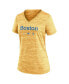 Women's Gold Boston Red Sox MLB City Connect Velocity Space-Dye Performance V-Neck T-shirt