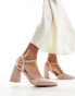 Be Mine Bridal Frankie embellished heeled shoes in blush satin