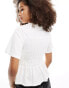 Фото #2 товара Vero Moda smocked short sleeved t-shirt in white