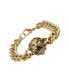 ფოტო #2 პროდუქტის Men's 18k Gold Plated Stainless Steel Lion Head Chain Link Bracelet