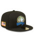 Фото #1 товара Men's Black Los Angeles Rams 2022 Salute To Service 59FIFTY Fitted Hat