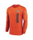 Фото #2 товара Men's Orange Denver Broncos 2024 Sideline Velocity Performance Long Sleeve T-Shirt