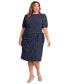 ფოტო #1 პროდუქტის Plus Size Puff-Sleeve Tie-Waist Dress