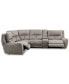 Фото #11 товара CLOSEOUT! Terrine 5-Pc. Fabric Sectional with 2 Power Motion Recliners and 1 USB Console, Created for Macy's