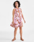 Фото #1 товара Petite Brenton Border-Print Flip Flop Dress, Created for Macy's