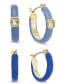 ფოტო #2 პროდუქტის Gold-Tone 2-Pc. Set Small Crystal & Color Hoop Earrings, Created for Macy's