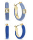 Gold-Tone 2-Pc. Set Small Crystal & Color Hoop Earrings, Created for Macy's