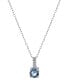 Fine Crystal Round Halo Pendant With 18" Chain in Sterling Silver