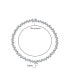 Modern Bride Bridal Zigzagged Staggered Geometric CZ Round Bezel Set Bubble Zirconia Tennis Necklace For Women 16 Inch