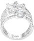 Фото #2 товара EFFY® HEMATIAN Diamond Multi-Row Baguette Statement Ring (1-5/8 ct. t.w.) in 18k White Gold