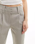 Vero Moda tapered trousers with pleat front in light grey pinstripe