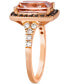 Фото #3 товара Peach Morganite (2-1/3 ct. t.w.) & Diamond (3/8 ct. t.w.) Halo Statement Ring in 14k Rose Gold