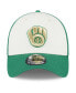 Фото #2 товара Men's White, Green Milwaukee Brewers 2024 St. Patrick's Day 39THIRTY Flex Fit Hat