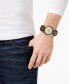 ფოტო #1 პროდუქტის Men's Brown Strap Watch 45mm Gift Set