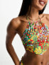 Фото #4 товара Only scarf halterneck bikini top in bright 70s floral