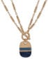 ფოტო #1 პროდუქტის Gold-Tone Stone Inlay Dog Tag Double Strand 32" Pendant Necklace