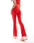 Фото #3 товара Miss Selfridge shaped front flare legging co-ord in red