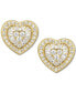 ფოტო #6 პროდუქტის Diamond Baguette Heart Stud Earrings (1/2 ct. t.w.) in 14k Gold , 14k White Gold or 14k Rose Gold
