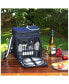 Insulated Picnic Basket, Cooler Equipped with Service for 2