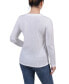 Petite Long Sleeve Ribbed Button Detail Top