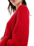 ASOS DESIGN knitted cardigan in red